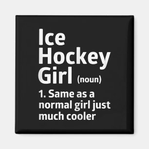 Imán Definición de chica de hockey sobre hielo divertid