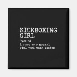 Imán Definición de chica de kickboxing divertida mujere