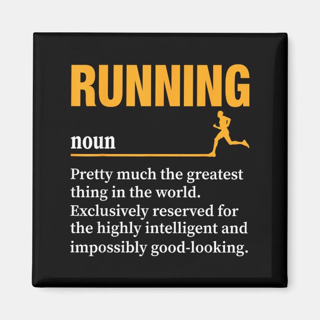 Imán Definición de correr Humor Maratón Atleta divertid (Frente)
