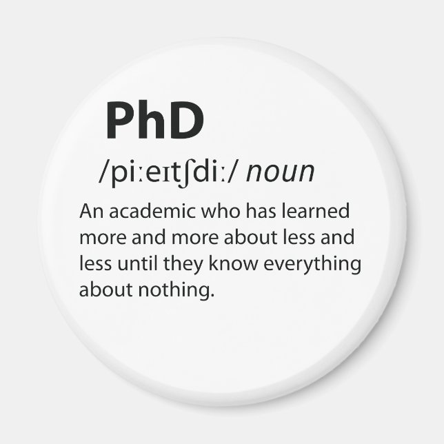 Imán Definición de diccionario divertida de PhD (Frente)