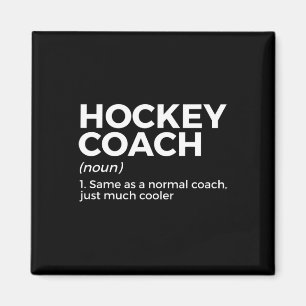 Imán Definición de entrenador divertido de hockey