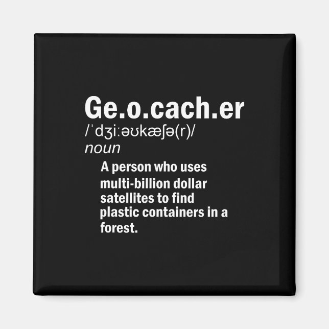 Imán Definición de Geocaching Geocacher  (Frente)