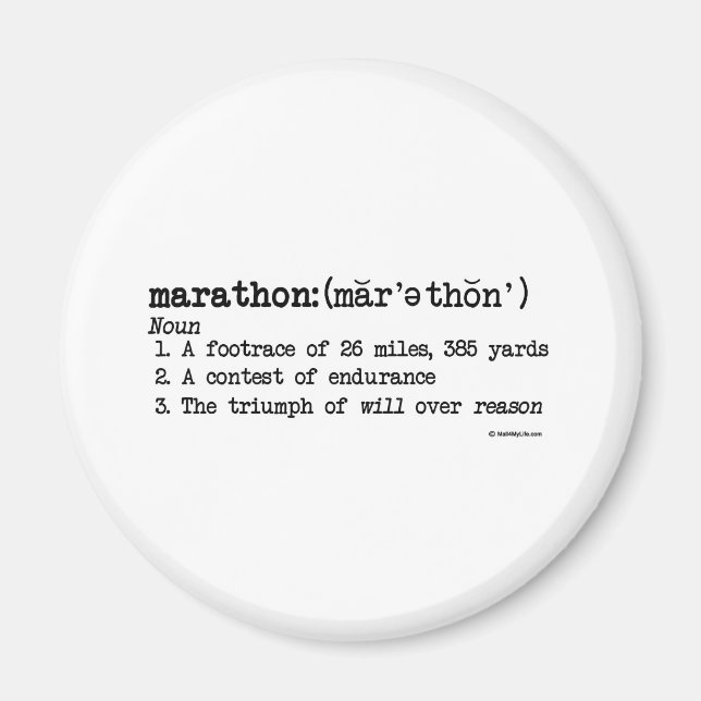 Imán Definición de maratón (Frente)