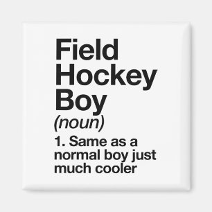 Imán Definición de niño de hockey sobre hierba divertid