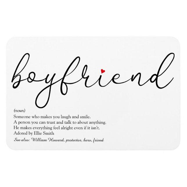 Imán Definición de novio amor con guión (Horizontal)