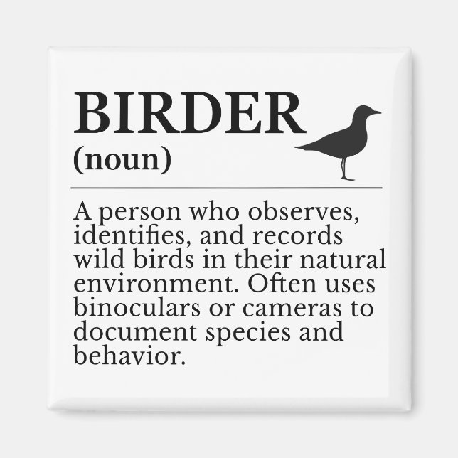 Imán Definición de observador de aves silvestres (Frente)