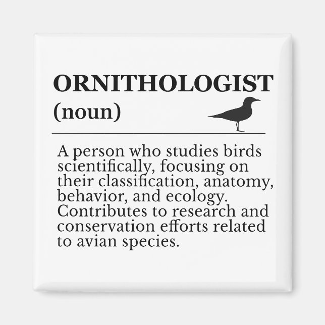 Imán Definición de ornitólogo - Vogelkunde (Observación (Frente)