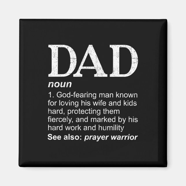 Imán Definición de Papá Día del Padre Papá Cristiano (Frente)