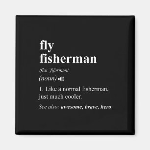 Imán Definición de pescador con mosca divertida pesca c