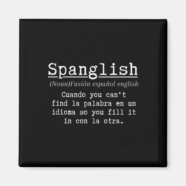 Imán Definición de Spanglish Profesor de español divert (Frente)
