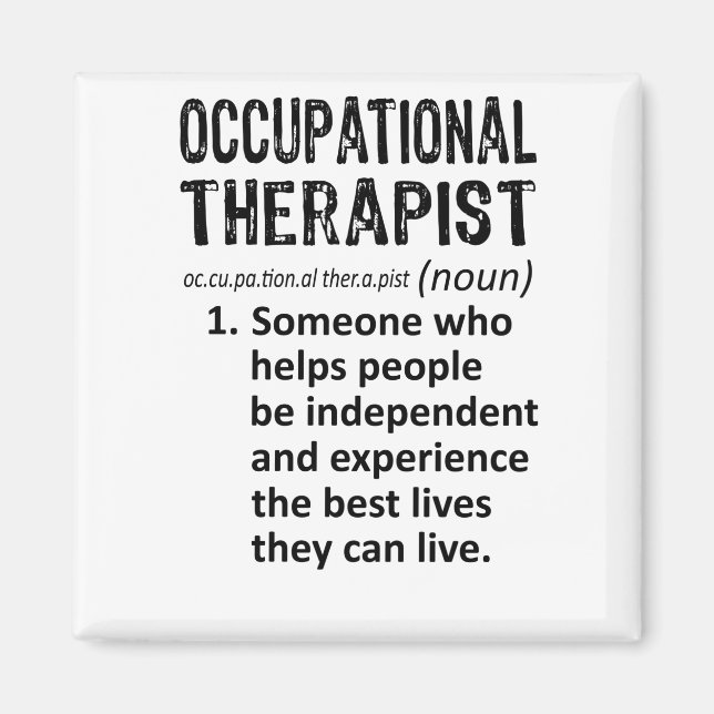 Imán Definición de terapeuta ocupacional (Frente)