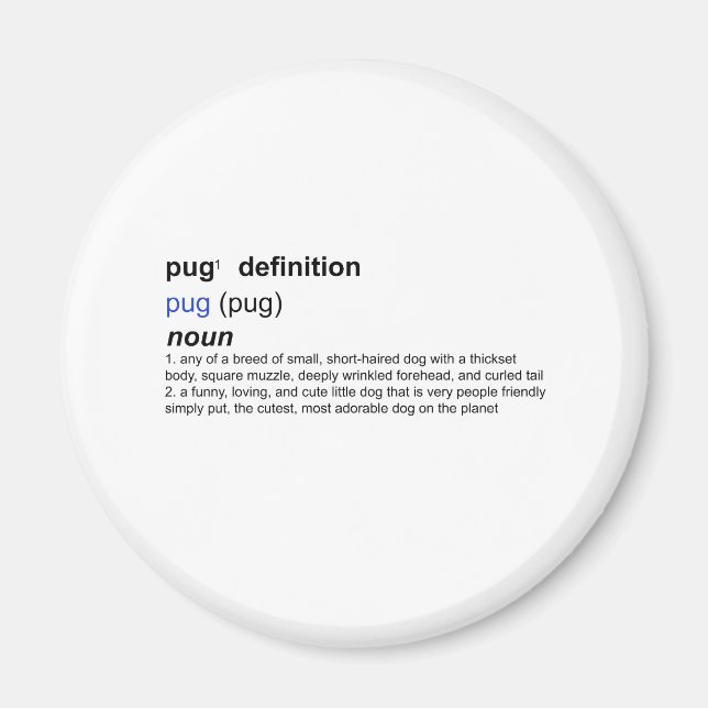 Imán Definición de un pug (Frente)