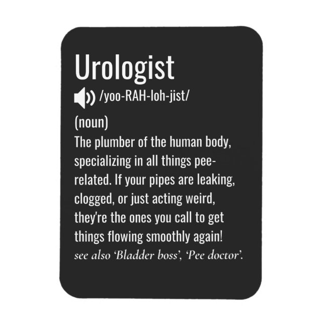 Imán definición de urólogo divertida urología (Vertical)