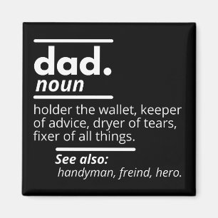 Imán Definición del diccionario de papá - Regalo del Dí