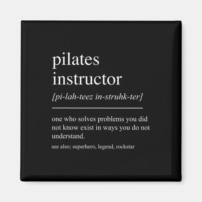 Imán Definición divertida de instructor de Pilates Prof (Frente)