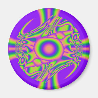 Imán Deformación fractal púrpura verde psicodélico