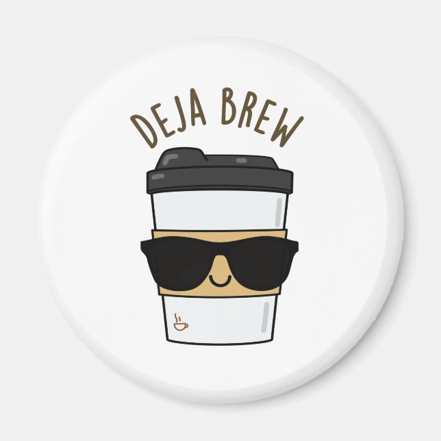 Imán Deja Brew Funny Coffee Pun (Frente)
