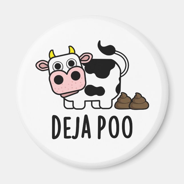 Imán Deja poo graciosa vaca poop poun (Frente)