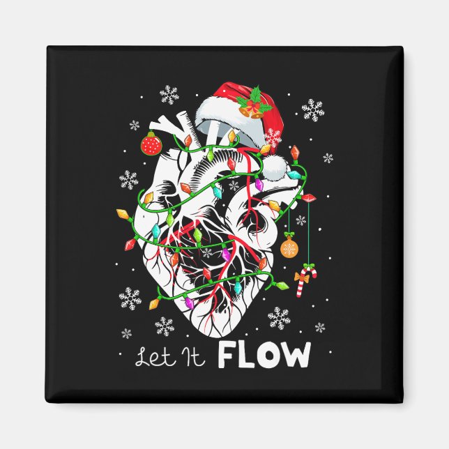 Imán Deja que la anatomía de la Navidad fluya Santa Cor (Frente)