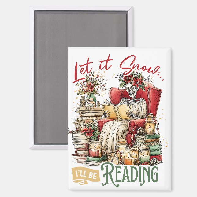 Imán Deja que nieve que voy a leer (Anverso/Reverso)