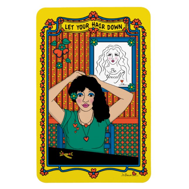 Imán Dejar que el pelo caiga_B_4x6 Refrigerador Magnet (Vertical)