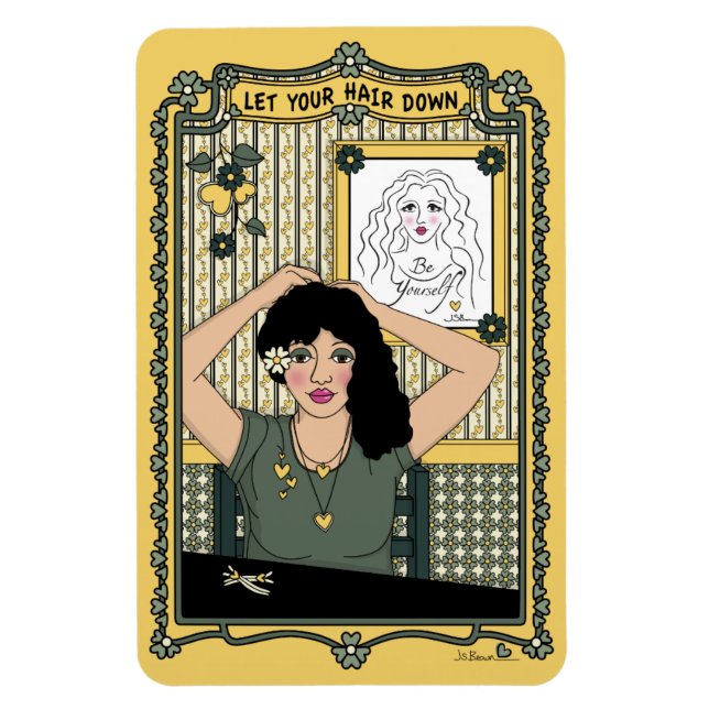 Imán Dejar que el pelo caiga_C_4x6 Refrigerador Magnet (Vertical)