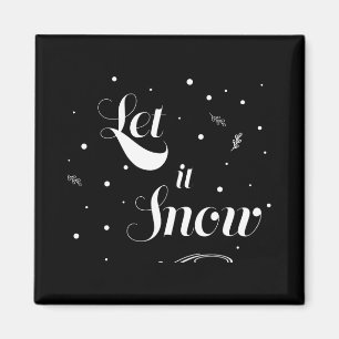 Imán Dejar que nieve camiseta fresca de Navidad