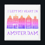 Imán Dejé mi corazón en las casas del canal Holland de<br><div class="desc">Decoren su hogar con este dulce y caprichoso Amsterdam casa un imán de arte patrón. ¡Hace que el hogar sea un gran placer, un cumpleaños o un regalo de boda! Puede personalizar y cambiar o agregar texto también. Revisa mi tienda por muchos más colores y patrones! Y más artículos que...</div>