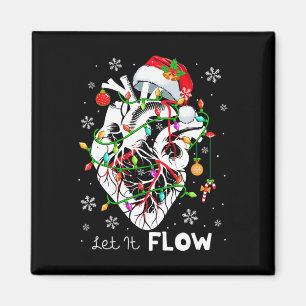 Imán Dejemos que fluya la anatomía navideña Santa Heart