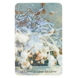 Imán Déjenla Nieve - Árbol de hidrangea cubierto de nie