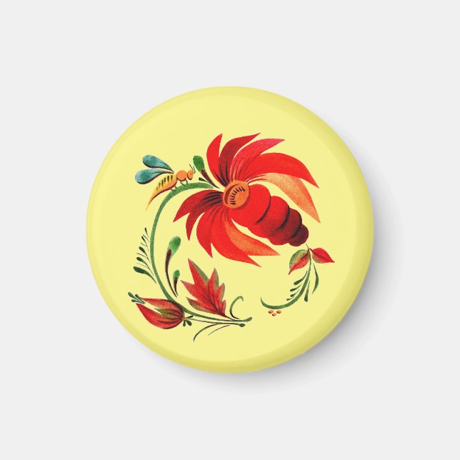 Imán Dekorative Blume und Biene  (Frente)