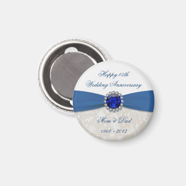 Imán del 45º aniversario del Boda de Damask (Anverso/Reverso)