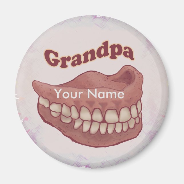 Imán del abuelo de los dientes falsos (Frente)