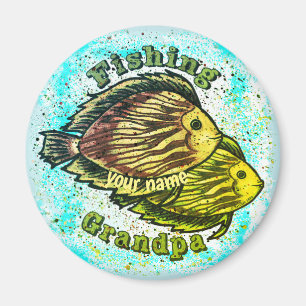 Imán del abuelo de pesca