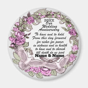imán del aniversario del boda