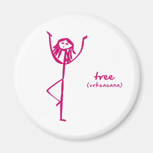 Imán del árbol del chica de la yoga