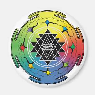 Imán del arco iris de Sri Yantra