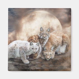Imán del arte de la luna del lince