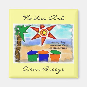 Imán del arte del Haiku de la brisa del océano