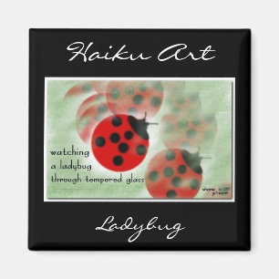 Imán del arte del Haiku de la mariquita