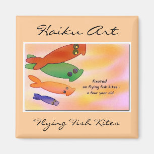 Imán del arte del Haiku de las cometas del pez