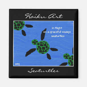 Imán del arte del Haiku de Seaturtles