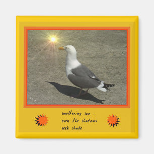 Imán del arte del Haiku de Sun que chorrea sudor