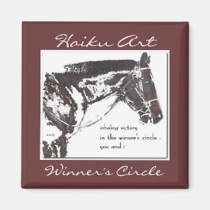 Imán del arte del Haiku del círculo del ganador