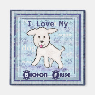 Imán del arte del perro de perrito de Bichon Fris