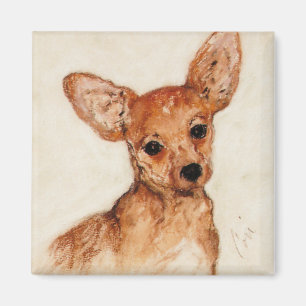 Imán del arte del perro de perrito de la chihuahu