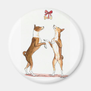 Imán del arte del perro del baile de dos Basenji