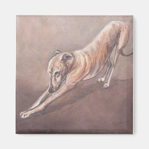Imán del arte del perro del estiramiento del galg