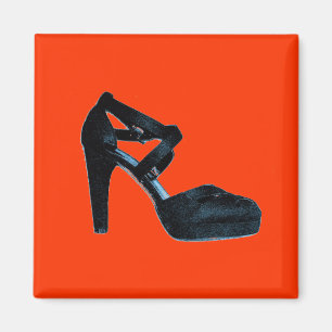 Imán del arte pop del zapato del tacón alto del