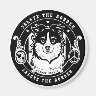Imán del border collie redondo